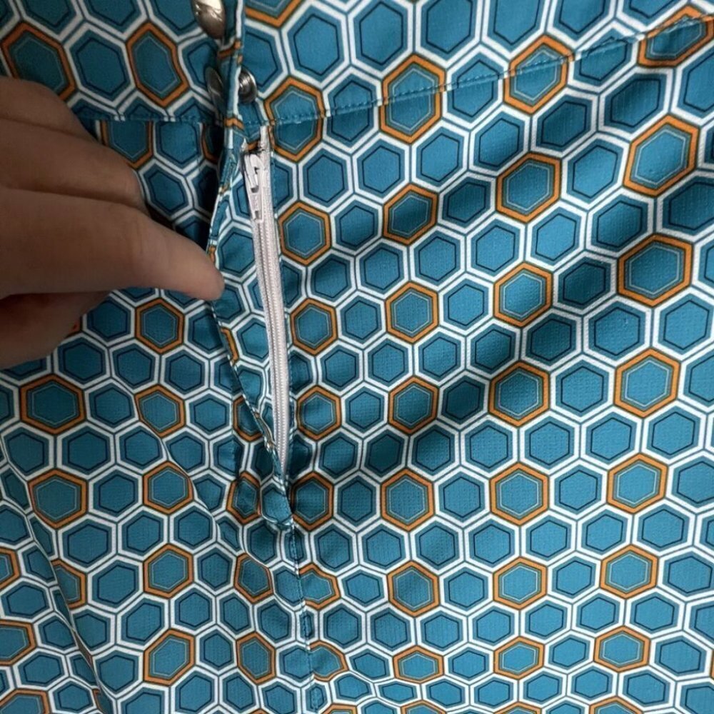 Slazenger Skort Aqua Retro Multicolor‎ Pattern Tennis Athletic Wear Size 14 - Picture 4 of 9